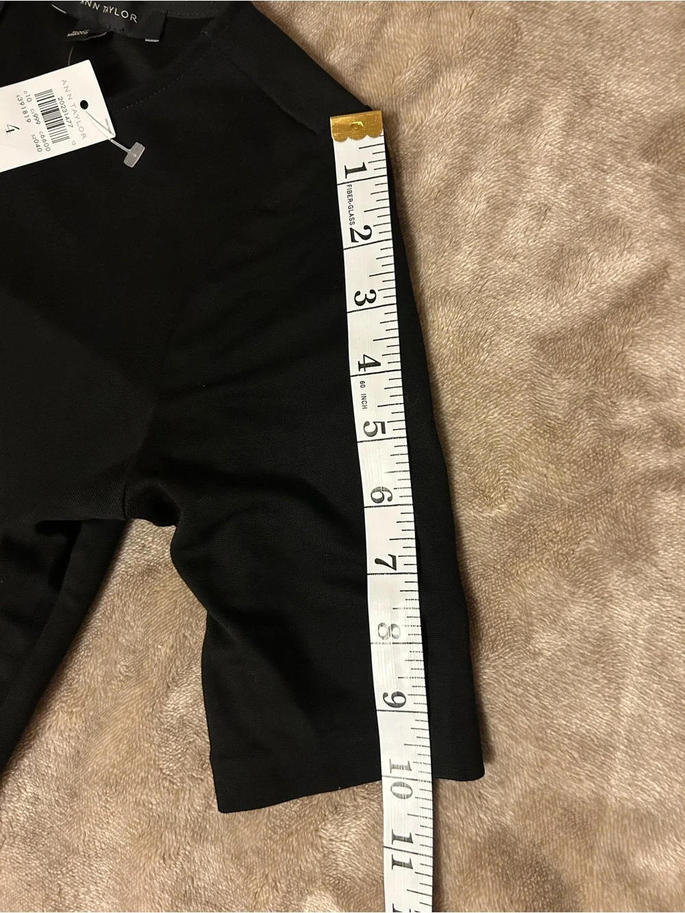 NWT Ann Taylor Black Jersey Midi A-Line Dress with Silver Button Accents, Size 4 - Picture 6 of 6
